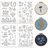 4 Sheets 11.6x8.2 Inch Stick and Stitch Embroidery Patterns DIY-WH0455-171-1