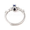 Horse Eye Natural Lapis Lazuli Adjustable Rings RJEW-Q817-02P-01-3