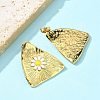 304 Stainless Steel Enamel Stud Earrings for Women EJEW-U037-01G-3