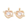 Brass Micro Pave Clear Cubic Zirconia Charms KK-E068-VC448-2