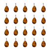 HOBBIESAY Teardrop Natural Tiger Eye Pendants G-HY0001-12-1