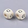 Printed Natural Wood Beads WOOD-T026-001G-2