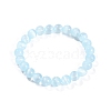 Dyed Natural Selenite Round Beaded Stretch Bracelets for Women G-U005-02G-4