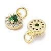 Brass Micro Pave Cubic Zirconia Charms KK-C051-12G-04-2