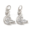 Rack Plating Brass Micro Pave Clear Cubic Zirconia Charms KK-U030-23P-1