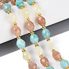 Natural Lemon Quartz & Flower Amazonite & Sunstone Beads Strands G-N358-04A-08-1