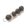 Round Natural Lava Rock Pendants PALLOY-JF01515-5