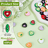 40Pcs Printed Opaque Acrylic Beads MACR-PA0001-76-2