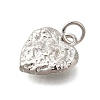 Texture Heart Rack Plating Brass Pendants Charms KK-I716-10P-2