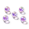 Two Tone UV Plating Rainbow Iridescent Acrylic Beads TACR-D010-03A-07-1