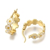 Rack Plating Flower Brass Hoop Earrings EJEW-H016-41G-01-2