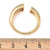 Brass Micro Pave Clear Cubic Zirconia Cuff Finger Rings for Women RJEW-B112-06G-5