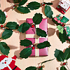 45Pcs Foam & Cloth Artificial Holly Leaves AJEW-SC0031-52A-7