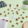 HOBBIESAY 20 Pairs Trapezoid Walnut Wood Stud Earring Findings MAK-HY0001-04-5