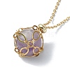 Natural Amethyst Round Pendant Necklaces NJEW-JN04565-03-2