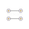 304 Stainless Steel Enamel Flower Nipple Barbells WG20A72-01-1