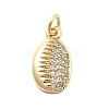 Rack Plating Brass with Cubic Zirconia Pendants KK-Q017-15B-G-1