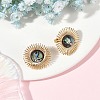 Paua Shell & Brass Stud Earrings for Women EJEW-JE07473-01-1
