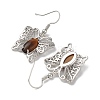 Natural Tiger Eye Butterfly Dangle Earrings for Women EJEW-E283-01P-08-2