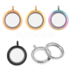 Unicraftale 5Pcs 5 Colors 304 Stainless Steel Locket Pendants STAS-UN0045-54-1