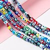 Handmade Evil Eye Lampwork Beads Strands X-LAMP-F024-01B-04-2