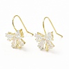 Brass Micro Pave Clear Cubic Zirconia Earring Hooks LS-ZIRC-K087-23G-1