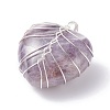 Natural Amethyst Pendants PALLOY-JF01283-05-3