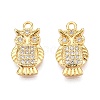 Brass Micro Pave Clear Cubic Zirconia Charms KK-T073-11G-1