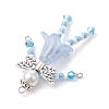 Glass Seed & Acrylic Pearl Beaded Big Pendants PALLOY-MZ00194-01-3