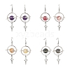 4 Pairs 4 Styles Natural Gemstone & Alloy Pendant Dangle Earrings EJEW-TA00818-2