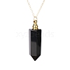 Natural Black Onyx(Dyed & Heated) Perfume Bottle Pendant Necklace PW-WG2A891-21-1