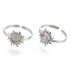 304 Stainless Steel Sun Cuff Rings RJEW-N038-116P-2