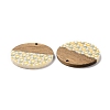 Opaque Resin & Walnut Wood Pendants RESI-N025-046D-2