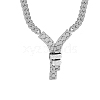 304 Stainless Steel with Cubic Zirconia Necklaces NJEW-Q322-01P-2