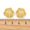 Brass Micro Pave Cubic Zirconia Beads Caps KK-B096-14G-3