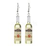 Wine Bottle Resin Dangle Earrings EJEW-JE05878-01-S-1