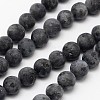 Natural Larvikite Beads Strands X-G-D692-8mm-1