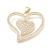 Brass Micro Pave Clear Cubic Zirconia Pendants KK-O-127-25G-1