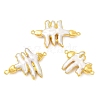 Baroque Style Natural Keshi Pearl Fence Connector Charms KK-M251-11G-1