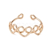 Heart Copper Wire Wrapped Open Cuff Ring for Women RJEW-TA00128-1