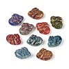 Picasso Baking Paint & Golden Metal Enlaced Glass Beads DGLA-T004-72M-1
