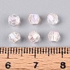 Transparent Spray Painted Glass Beads EGLA-N018-4mm-08-4