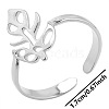 Non-Tarnish Minimalist Stainless Steel Leaf Open Cuff Rings for Men and Women AK9664-1-1