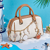 1Pc Natural Shell Charm Aluminium Curb Chains Bag Decorative Chains with 1Pc Pendant Decorations HJEW-PH02264-4