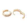 Brass Micro Pave Clear Cubic Zirconia Hoop Earrings EJEW-S234-01G-2