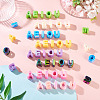 50Pcs 5 Styles UV Plating Opaque Acrylic Beads PACR-TA0001-31G-9