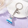 Glass Seed & Plastic Pearl & Alloy Keychain KEYC-MZ00025-04-2