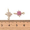 Brass Pave Glass Connector Charms KK-C062-002G-3