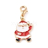 Christmas Theme Light Gold  Alloy Enamel Pendants HJEW-JM00470-2