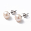 Natural Pearl Ear Studs EJEW-P223-01E-P02-1